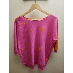 Zaket Plover Pink Orange Star Knit Sweater Top Women's XS